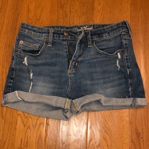 Lightly Distressed Jean Shorts